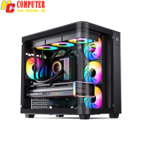 Vỏ Case AIGO AQUARIUM ARC1 BLACK (MATX,MÀU ĐEN,Kính Cong) Case Bể Cá